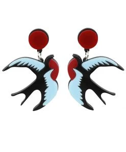 Collectif Rockabilly Swallow Earring Multi New In