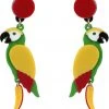 Collectif Porsha Parrots 60's Earrings Multi New In