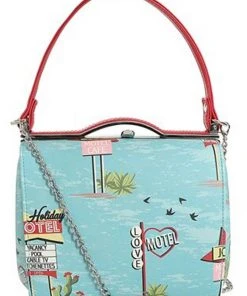 Collectif Carrie Motel 50's Handbag Blue New In