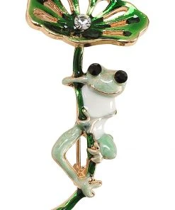 Collectif Timmy The Frog Brooch Green