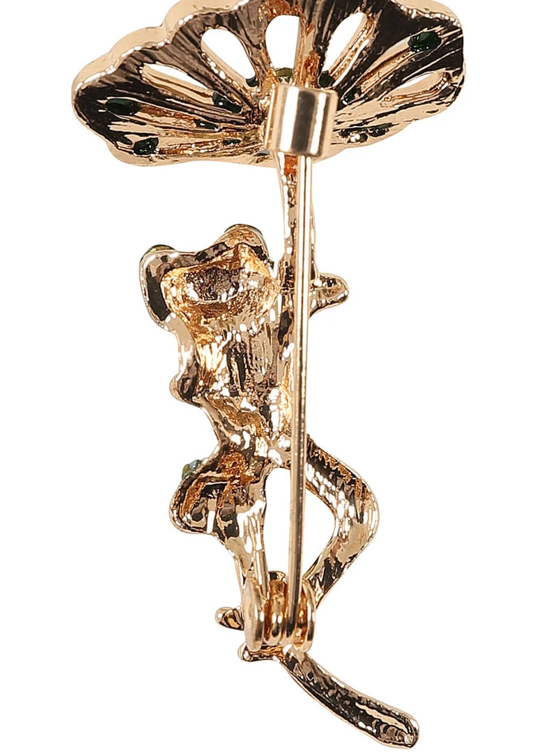 Collectif Timmy The Frog Brooch Green