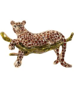Collectif Watching Leopard Brooch Brown
