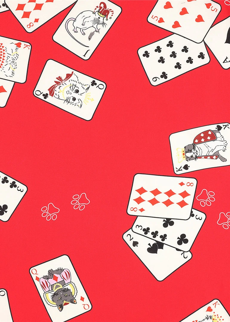 Collectif Purrfect Hand Scarf Red