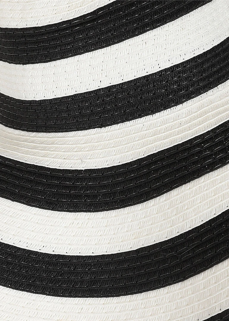 Collectif Pamela Stripy Hat Black White