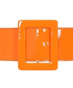 New In Collectif Tamiko Patent 60's Belt Orange