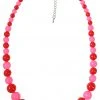 Collectif Natalie Two Tone 60's Necklace Red Pink New In