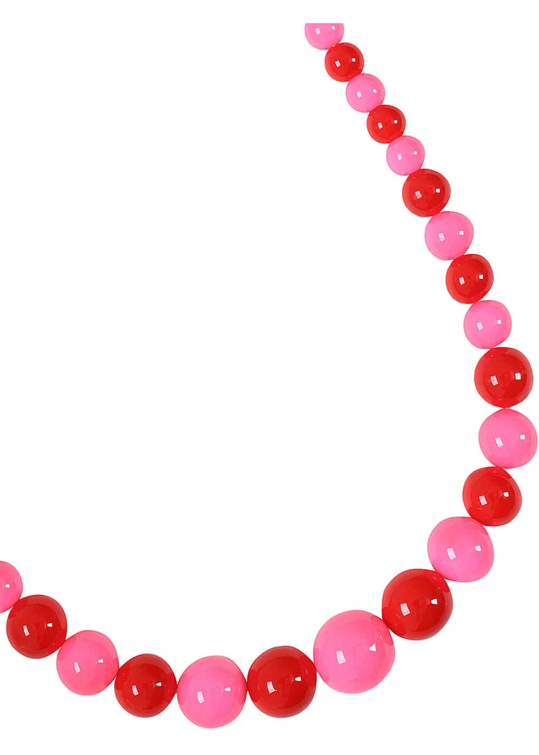 Collectif Natalie Two Tone 60's Necklace Red Pink New In
