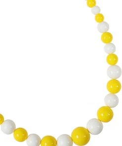 Collectif Natalie Two Tone 60's Necklace Yellow White New In
