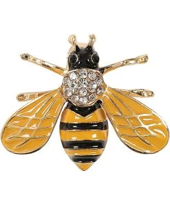 Collectif Yla The Bee Brooch Black Yellow New In