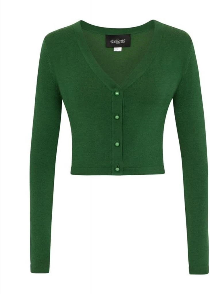 New In Collectif Kimberley 50's Cardigan Olive Green