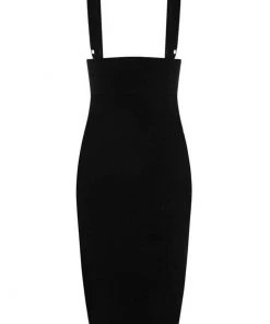 New In Collectif Karen Suspender 50's Pencil Skirt Black