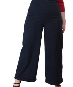 Collectif Kiki High Waisted 50's Jeans Navy Colour New In