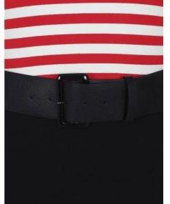 Collectif Manuela Striped 60's Pencil Dress Black Red