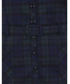 Collectif Caterina Blackwatch Check 40's Pencil Dress Multi