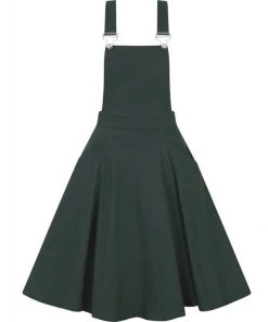 Collectif Kayden 40's Overalls Swing Dress Green New In