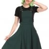 Collectif Kayden 40's Overalls Swing Dress Green New In