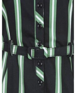 New In Collectif Caterina Witch Stripes 50's Swing Dress Black