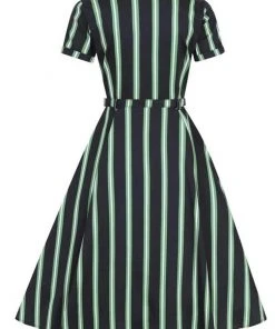 New In Collectif Caterina Witch Stripes 50's Swing Dress Black