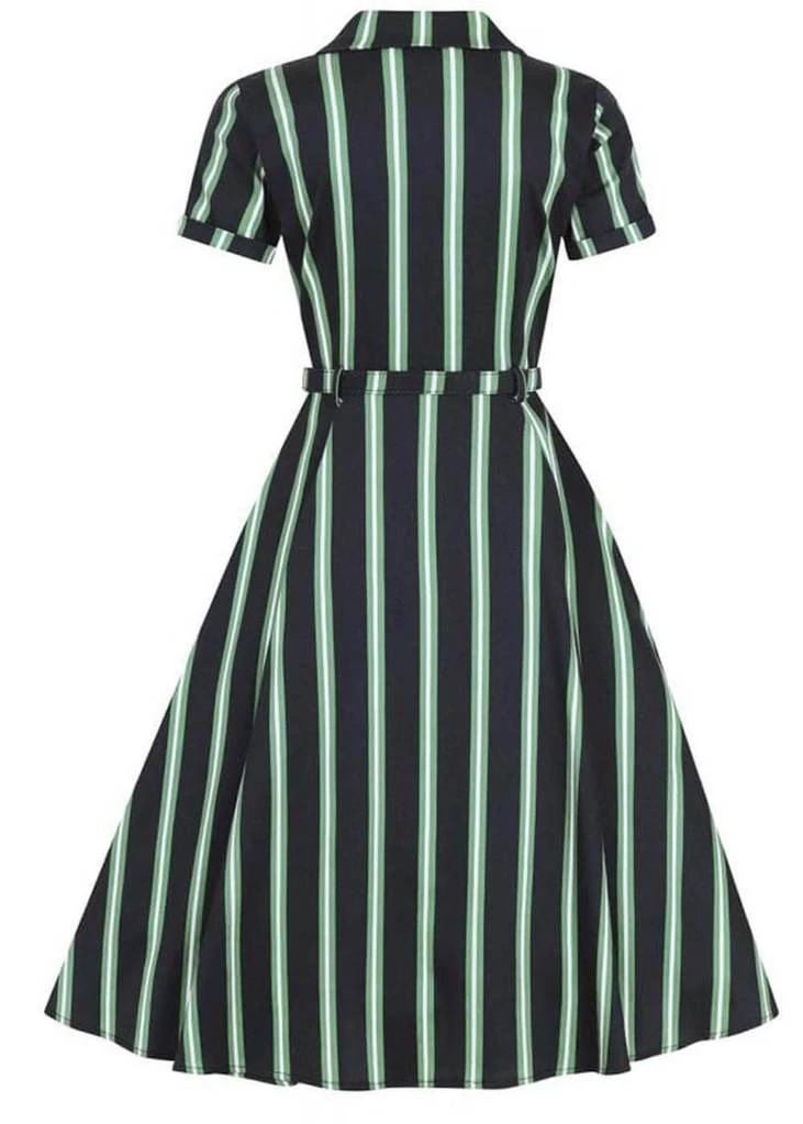 New In Collectif Caterina Witch Stripes 50's Swing Dress Black