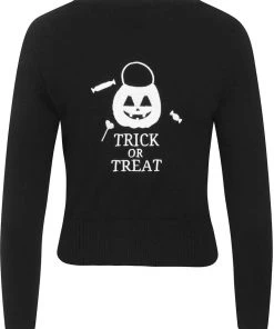 Collectif Abigail Trick Or Treat 50's Cardigan Black New In