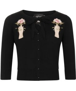 Collectif Charlene Carpe Diem 50's Cardigan Black
