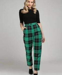 Collectif Rada Foliage Check 60's Trousers Multi