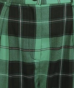 Collectif Rada Foliage Check 60's Trousers Multi