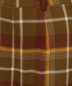 Collectif Baylee Mosshill Check 40's Trousers Brown New In