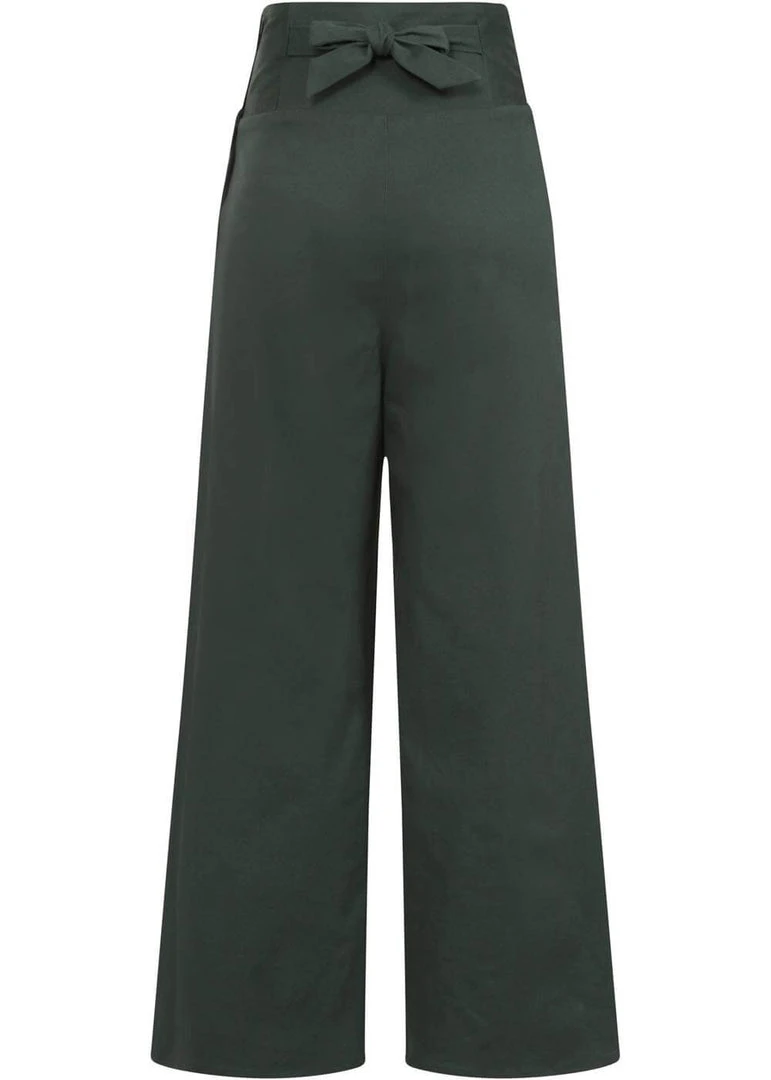 Collectif Rosamonde High Waisted 40's Trousers Green New In