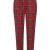 Collectif Thea Berry Check 60's Trousers Red New In