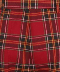 Collectif Thea Berry Check 60's Trousers Red New In