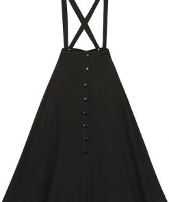 Collectif Morgan Midi 60's Swing Skirt Black