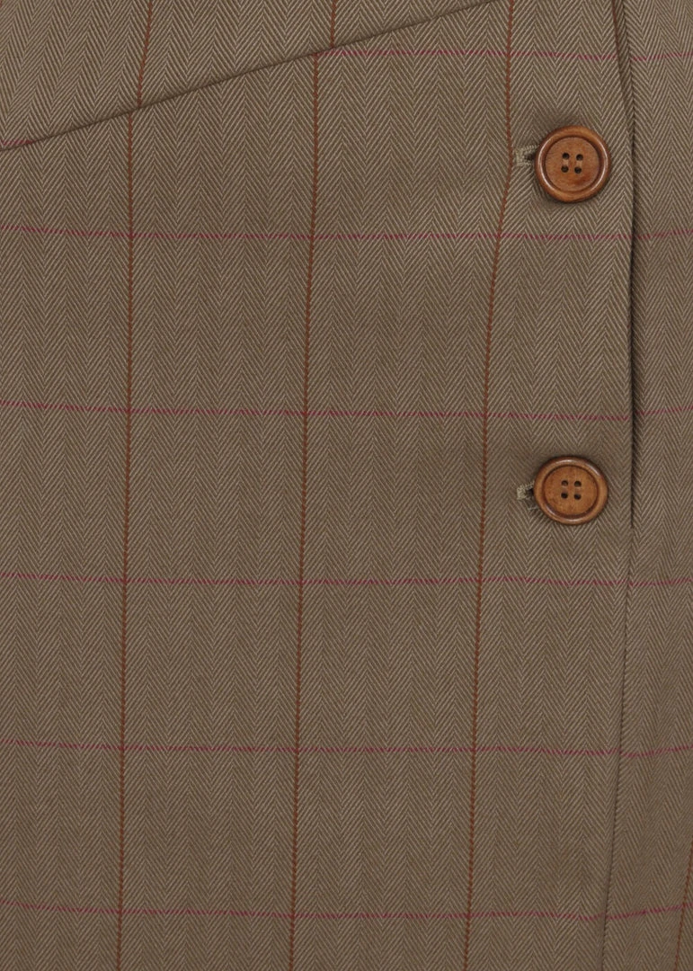 Collectif Sloan Herringbone 40's Pencil Skirt Brown New In