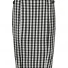 New In Collectif Lorrina Gingham 60's Pencil Skirt Black White