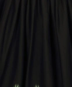 Collectif Jasmine Festive Floral 50's Swing Skirt Black New In