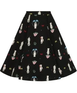New In Collectif Matilde Carpe Diem 50's Swing Skirt Black