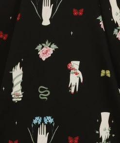 New In Collectif Matilde Carpe Diem 50's Swing Skirt Black