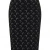 Collectif Polly Glitter Moon Velvet 50's Pencil Skirt Black