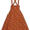 Collectif Alexa Hoot Hoot Owl 50's Swing Skirt Orange New In