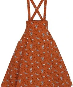 Collectif Alexa Hoot Hoot Owl 50's Swing Skirt Orange New In