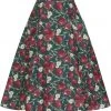 New In Collectif Silvia Pomegranata 50's Swing Skirt Teal