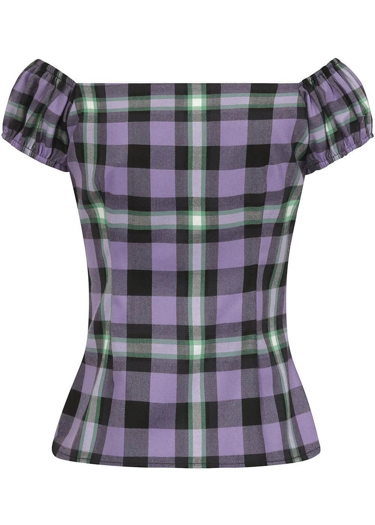 New In Collectif Dolores Hocus Pocus 50's Top Lilac