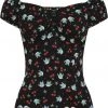 Collectif Dolores Swallows & Cherries 50's Top In Multi