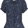 Collectif Mary Grace Zodiac Constellation 40's Blouse Blue New In