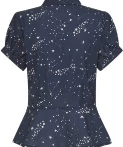 Collectif Mary Grace Zodiac Constellation 40's Blouse Blue New In