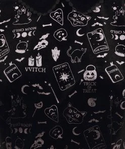 Collectif Peta Spooky Velvet 40's Top Black New In