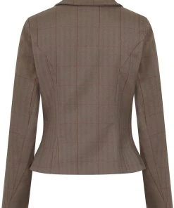 New In Collectif Lea Herringbone 40's Riding Jacket Brown