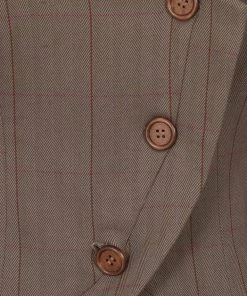 New In Collectif Lea Herringbone 40's Riding Jacket Brown