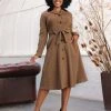 Collectif Nala Herringbone 40's Coat Brown New In