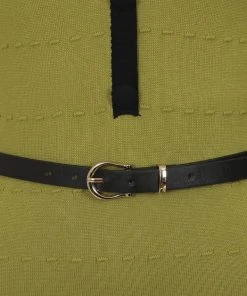 Collectif Lorelei Knitted 60's Pencil Dress Green New In